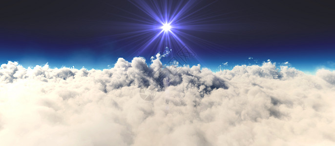 clouds3d rende 行星日落地球全景蓝色阳光摄影天堂科学照片宇宙射线图片