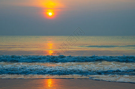 海洋海滩日出图片