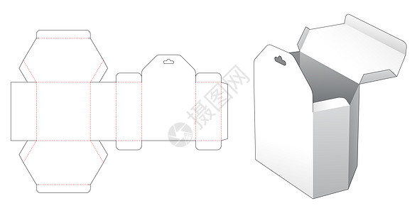 挂孔六角盒模切模板贮存盒子卡片木板糖果商品展示插图商业模切图片