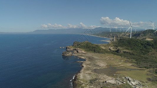 菲律宾 吕宋和风车的太阳能农场生态技术海洋车站发电机班吉涡轮环境电气活力图片