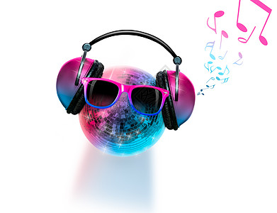 dj Disco舞蹈音乐俱乐部 派对晚会镜球唱机打碟机星星技术展示音乐播放器曲调迪厅耳机夜店图片