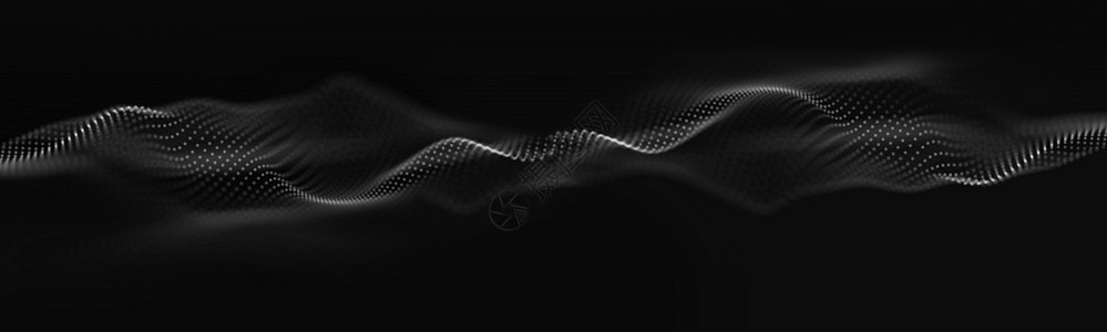 黑科技波浪声 抽象音乐脉冲背景  3d 渲染点和线 数字音频技术背景 大数据能量脉冲图片