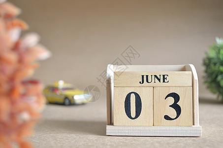 6月3日 6月3日商业标题数字汽车立方体旅行玩具广告桌子办公室图片