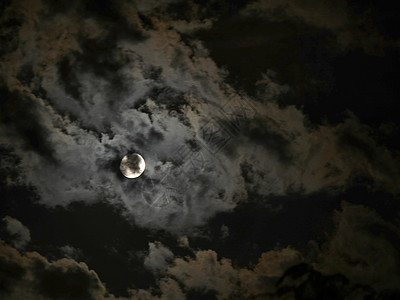 夜云中满月宇宙卫星天空月光天文学场景月球月亮旅游岩石图片