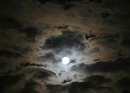 夜云中满月月亮月球气氛场景岩石月光行星科学天文学卫星图片