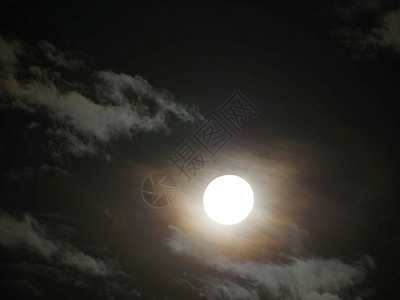 夜云中满月行星场景月球天空科学旅游月亮气氛旅行月光图片