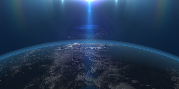 在行星全景的日出天空卫星世界气氛地平线太阳臭氧小说天文学轨道图片
