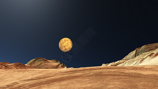 太空中的地表行星月亮灰尘太阳3d插图陨石地球地平线渲染世界图片