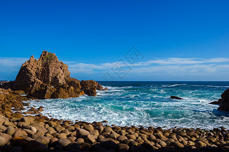 澳洲费利普岛的好岩石海滩图片