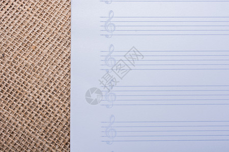 用于音乐笔记的空白便笺纸广告牌白色写作纸张背景邮政亚麻笔记纸帆布办公室图片