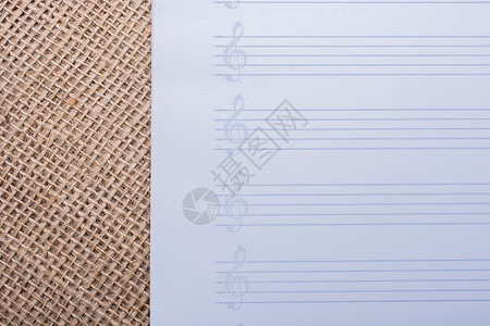 用于音乐笔记的空白便笺纸广告牌白色写作纸张背景邮政亚麻笔记纸帆布办公室背景图片