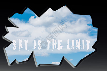 天空是白色和蓝色云层背后的极限文字日落挑战自由训练优胜者运动季节环境气象动机图片