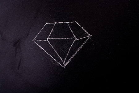粉笔在显示的黑板上画钻石绘画水晶美丽珠宝黑色教育岩石奢华火花白色图片