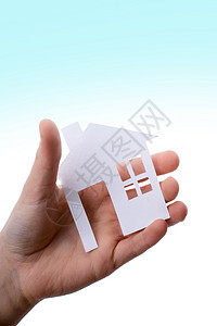 手边的孤立纸房金融销售金属住房建筑房子生活钥匙房屋家庭作业图片