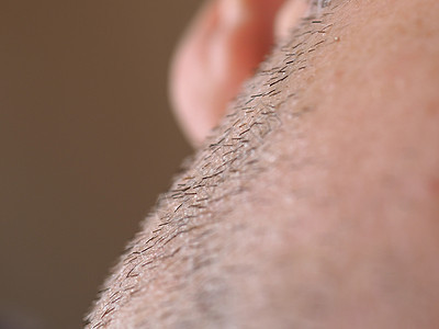 胡子侧角细长修剪皮肤身体男人耳朵鬓角头发图片