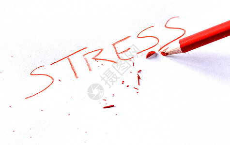 精神压力概念 白纸上写着文字压力 用破碎的铅笔危机商业思维警告办公室生气呼吸工作职业紧张图片