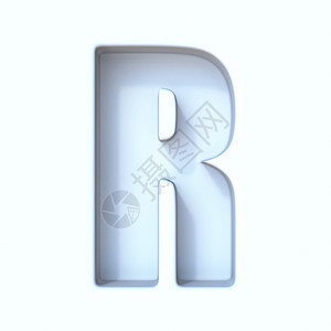 白洞阴影字体字母 R 3背景图片