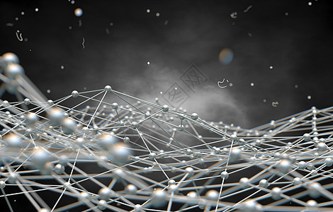 网格和网络抽象结构线条活力蓝色互联网矩阵渲染多边形艺术插图电脑图片