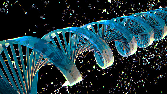 与旋转抽象 Dna 的背景  3D渲染化学药品代码基因染色体技术克隆生物蓝色生物学图片