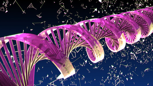 与旋转抽象 Dna 的背景  3D渲染基因蓝色细胞生物技术生物学螺旋研究科学染色体图片