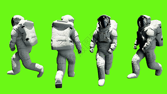 有趣的宇航员步行 3D图片