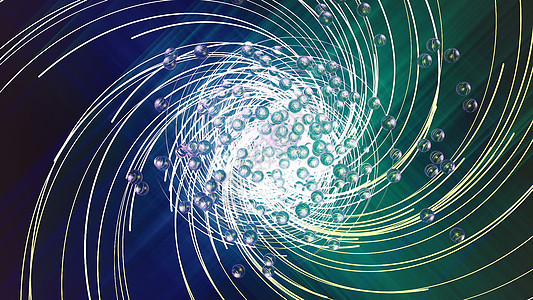 带有彩色螺旋和球体的运动图形  3D渲染黑色催眠海浪线条圆圈圆形3d涡流旋转艺术图片