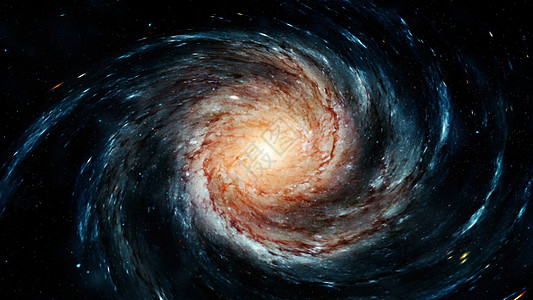 在旋转的螺旋星系附近飞行  3D渲染星座辉光望远镜技术活力科学太阳系蓝色星星时间图片