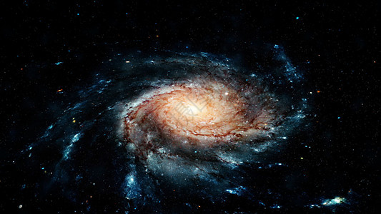 在旋转的螺旋星系附近飞行  3D渲染太阳银河系望远镜天空太阳系科学活力宇宙星云行星图片