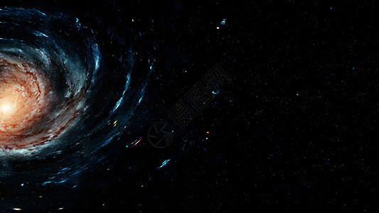 在旋转的螺旋星系附近飞行  3D渲染星座勘探3d星云技术旅行时间星空星星望远镜图片