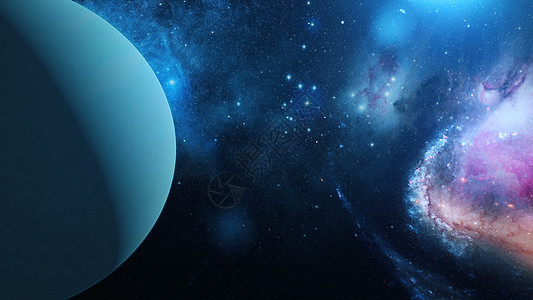 3D空间天王星的实景行星 天王星太阳星系星际宇航员轨道飞船海王星宇宙星星卫星图片