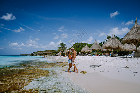 Curacao加勒比岛的卡萨布海滩海景岛屿旅游女士热带旅行假期海岸椅子海滩图片