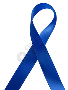 白色背景上孤立的蓝丝带意识药品综合症遗传性志愿者预防脱发活动治愈疾病癌症图片
