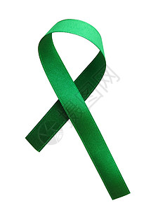 孤立在白色背景上的绿丝带意识保健淋巴瘤志愿者青光眼斗争丝绸癌症药品诊断机构图片