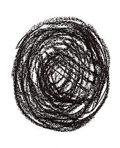 用黑色蜡笔蜡笔制作的圆形曲线素描创造力学校手工插图中风绘画刷子铅笔图片