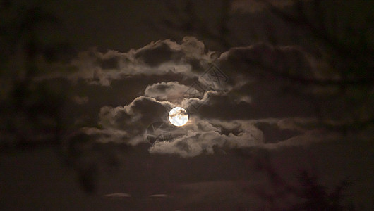 满月在天空中 有云彩天文学宇宙月光星星场景戏剧性行星蓝色时间月球图片