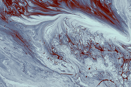 抽象丙烯酸背景蓝色和勃艮第漩涡和波浪海洋插图液体横幅化学品墙纸紫色大理石海浪边界图片