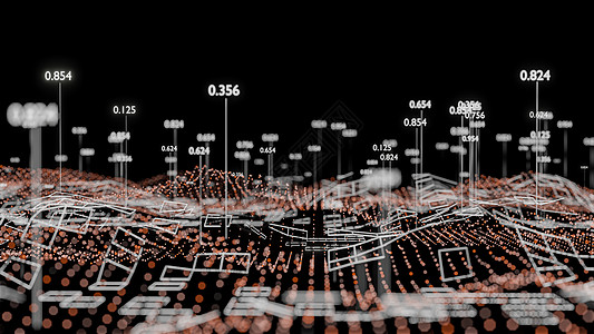 数字地图大数据可视化 抽象结构数字圆圈活力网格原子化学品横幅网络3d黑色背景