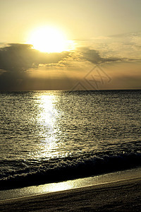 阿尔梅里亚州卡波德加塔海滩日落风景蓝色海浪日光紫色海岸线热带海岸阳光海滩图片