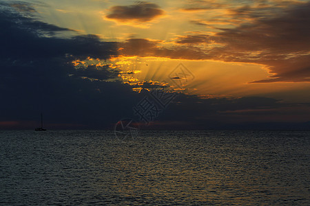 阿尔梅里亚州卡波德加塔海滩日落天气海浪海岸地平线日光蓝色风景海滩卡波幸福图片