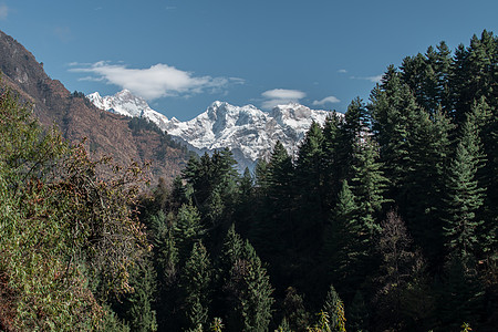 尼泊尔山脉沿安纳普尔纳环路闲暇风景沼泽地岩石丘陵自由假期顶峰树木山脉图片