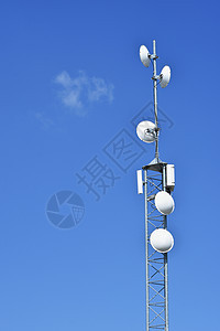 电信塔台 天线无线技术 蓝天;图片