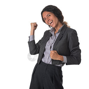 开心快乐的笑笑女商务人士成人幸福喜悦微笑职业经理成就黑发商务人士图片