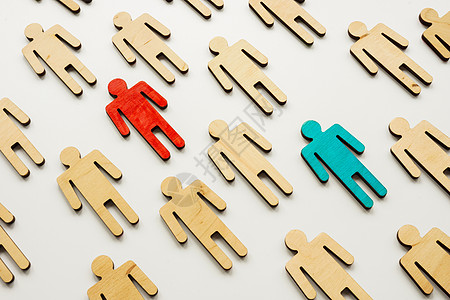 包容和多样性概念 用红色和蓝色数字表示的数字就业多样化权利灵敏度工作商业职场团队宽容招聘图片