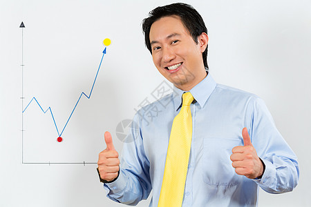 中国工商经理 提出利润预测的中国商业经理男性预报人士办公室工作员工成功男人木板领带图片