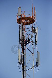 手机塔和电视频道广播车站有线电视微波接待卫星网络数据海浪盘子图片