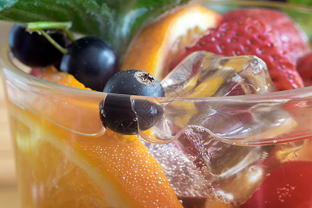 自制的夏日清新鸡尾酒 水果和浆果柠檬薄荷橙子酒精柚子食品排毒树叶果汁团体图片