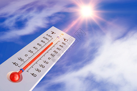温度计和太阳图片