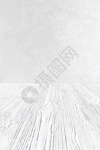 白色木质表面与灰色装饰性石膏或混凝土背景相对应桌子木桌木材硬木空白模拟纹理模板剪辑木板图片