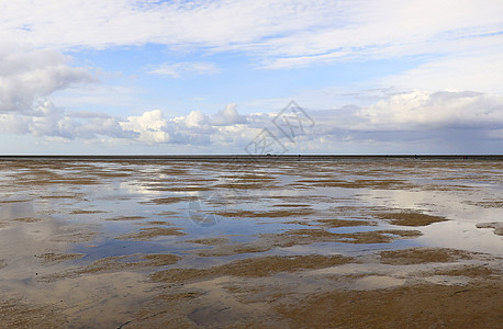 欧洲德国Nordstrand半岛附近的Wadden Sea 国家公园公园沼泽环境假期旅游土地公寓地平线海岸线天空图片