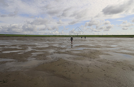 圈子石勒苏益格欧洲德国Nordstrand半岛附近的Wadden Sea 国家公园公寓公园地标地平线潮汐生态旅游环境风景假期海岸线背景